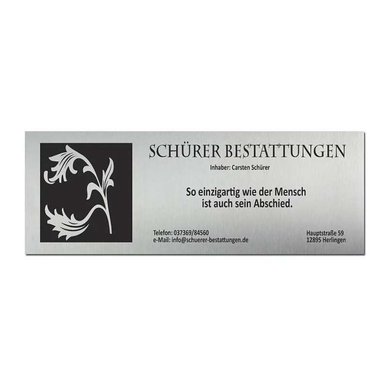 Bild von firmenschild edelstahl mit lasjpg | 🌟 Gravur nach Wunsch 🪄