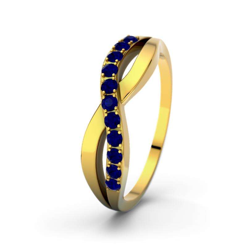 Bild von blauer saphir gelbgoldring brojpg | 🌟 Gravur nach Wunsch 🪄