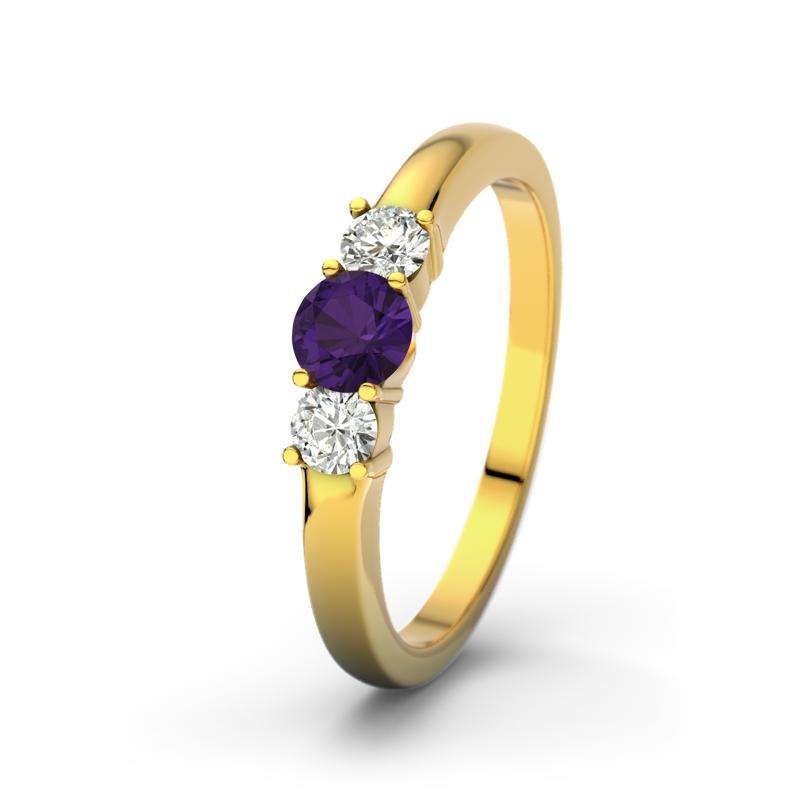 Bild von amethyst gelbgoldring roubyjpg | 🌟 Gravur nach Wunsch 🪄