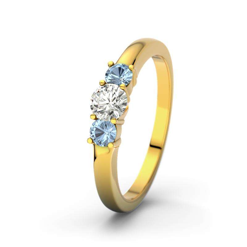 Bild von diamant si gelbgoldring roubyjpg | 🌟 Gravur nach Wunsch 🪄