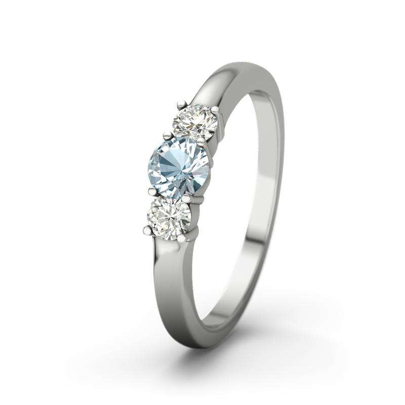 Bild von aquamarin platinumring roubyjpg | 🌟 Gravur nach Wunsch 🪄