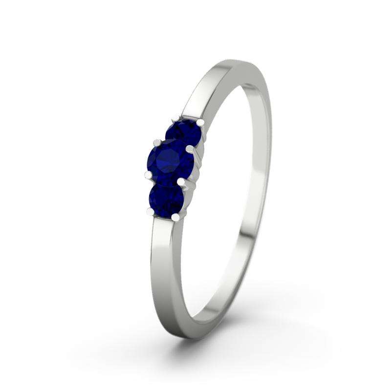 Bild von blauer saphir weissgoldring shjpg | 🌟 Gravur nach Wunsch 🪄