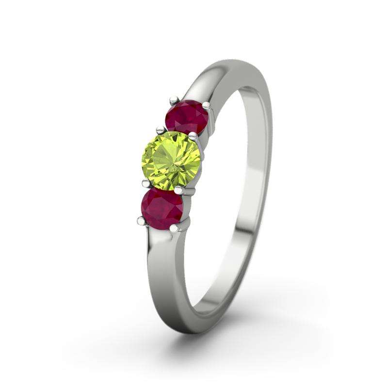 Bild von peridot platinumring roubyjpg | 🌟 Gravur nach Wunsch 🪄