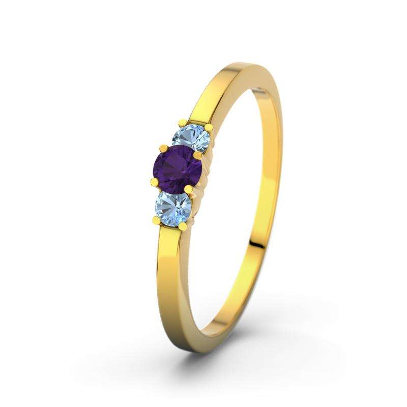 Bild von amethyst gelbgoldring shannonjpg | 🌟 Gravur nach Wunsch 🪄