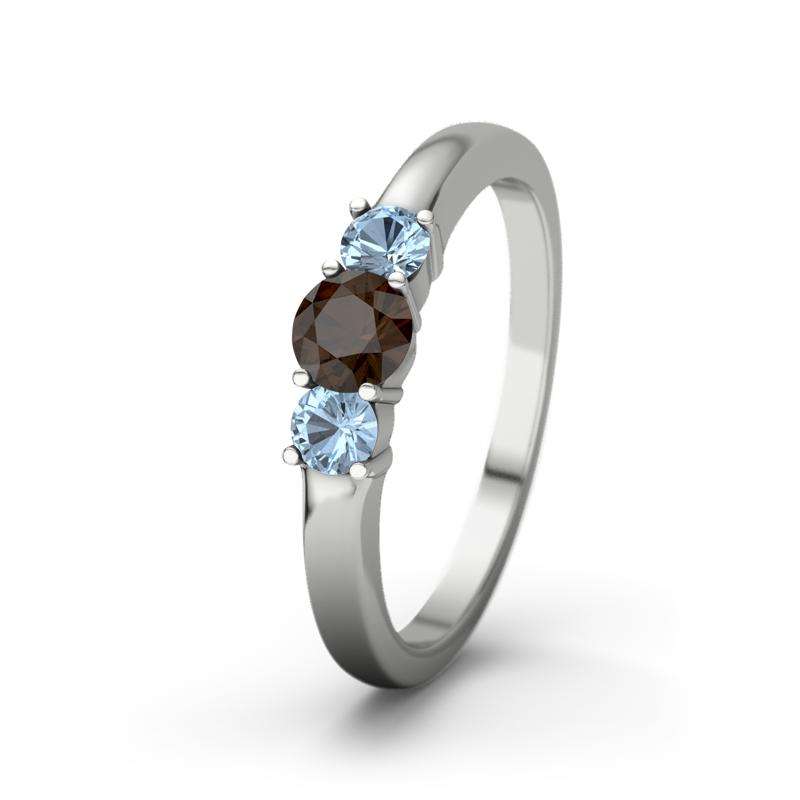 Bild von blauer topas platinumring roubjpg | 🌟 Gravur nach Wunsch 🪄