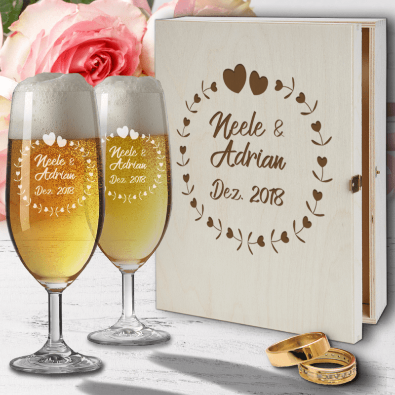 Bild von bierglas set zur hochzeit mitpng | 🌟 Gravur nach Wunsch 🪄