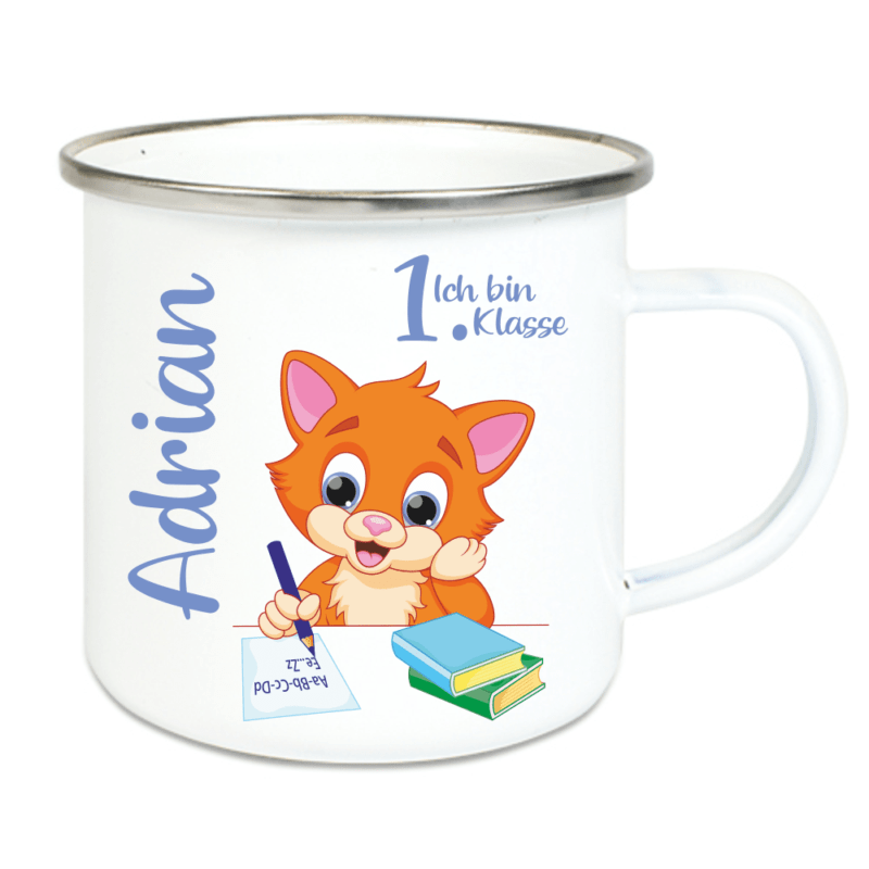 Bild von kinder tasse emaille zur einscpng | 🌟 Gravur nach Wunsch 🪄